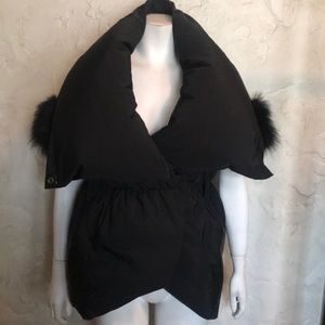 Nylon down filled puffer vest with Fox trim